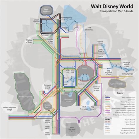 disney monorail map and stops.